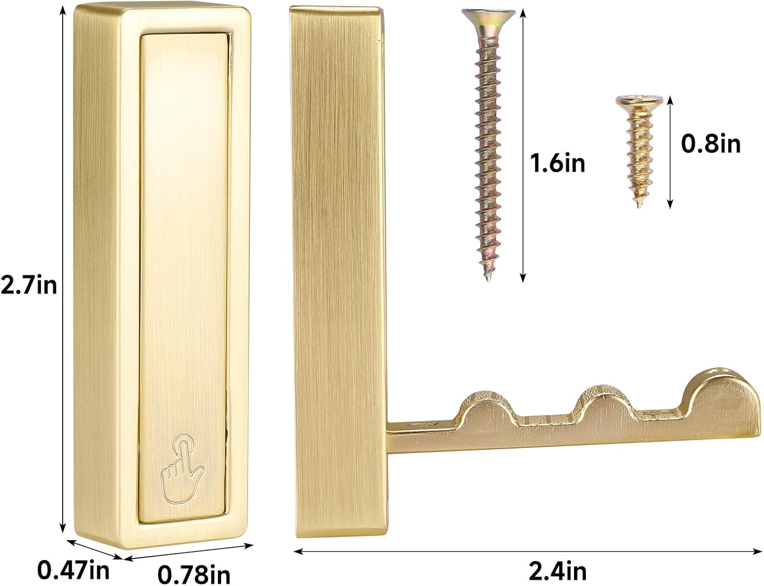 Folding Hooks 4 Pack Foldable Coat Hook Heavy Duty Wall Hooks for Hanging Coats, Towel, Hat, Backpacks (Gold) V1259-DP01-A-2916