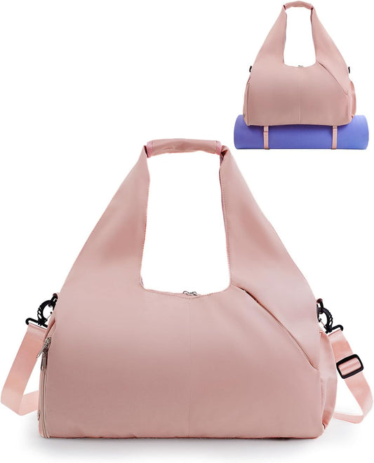 Gym Bag for Women with Shoe Compartment Yoga Mat Bag with Wet Pocket and Water Bottle Holder Weekender Bag V1259-DP01-A-2922