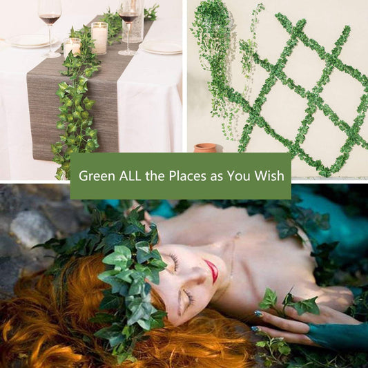 48 Pack Fake Vines for Room Decor Artificial Ivy Garland with Clip Green Flowers Hanging Plants Faux Greenery V1259-DP01-A-2924