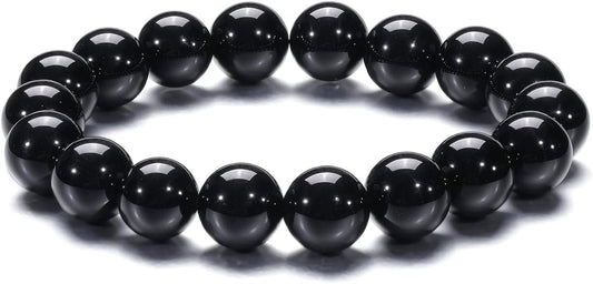 Natural 10-12mm Gorgeous Semi-Precious Gemstones Healing Crystal Stretch Elastic Beaded Bracelet Unisex Yoga V1259-DP01-A-2931