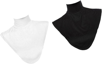 Fityle 2/pieces Stretchy Modal Detachable Turtleneck Dickey Collar Neck Hijab Extension V1259-DP01-A-2938