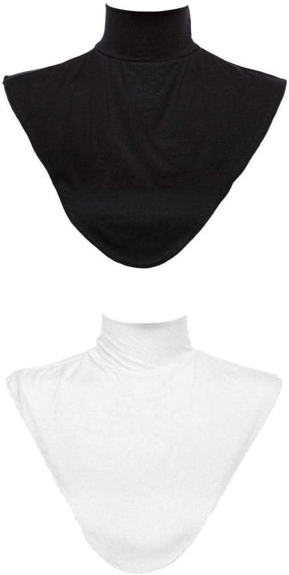 Fityle 2/pieces Stretchy Modal Detachable Turtleneck Dickey Collar Neck Hijab Extension V1259-DP01-A-2938