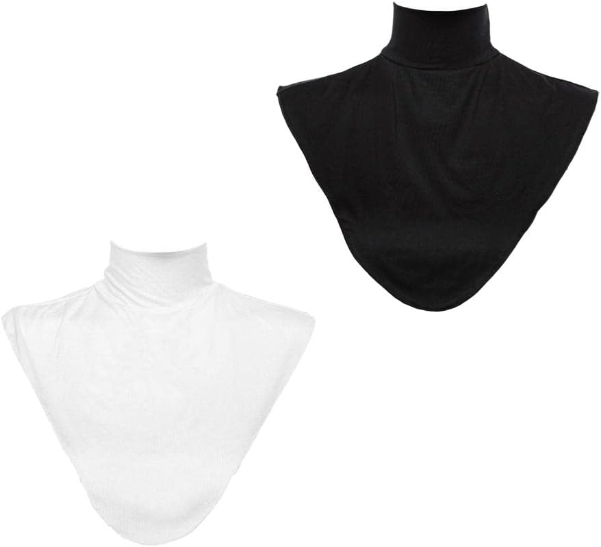 Fityle 2/pieces Stretchy Modal Detachable Turtleneck Dickey Collar Neck Hijab Extension V1259-DP01-A-2938