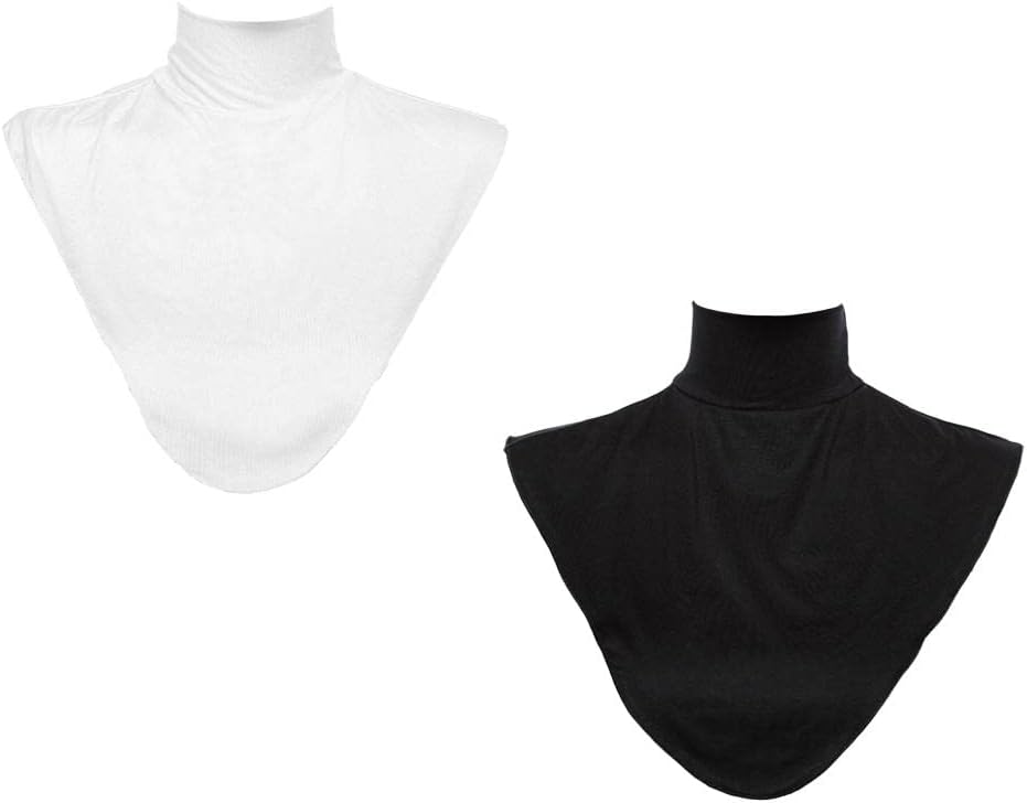 Fityle 2/pieces Stretchy Modal Detachable Turtleneck Dickey Collar Neck Hijab Extension V1259-DP01-A-2938
