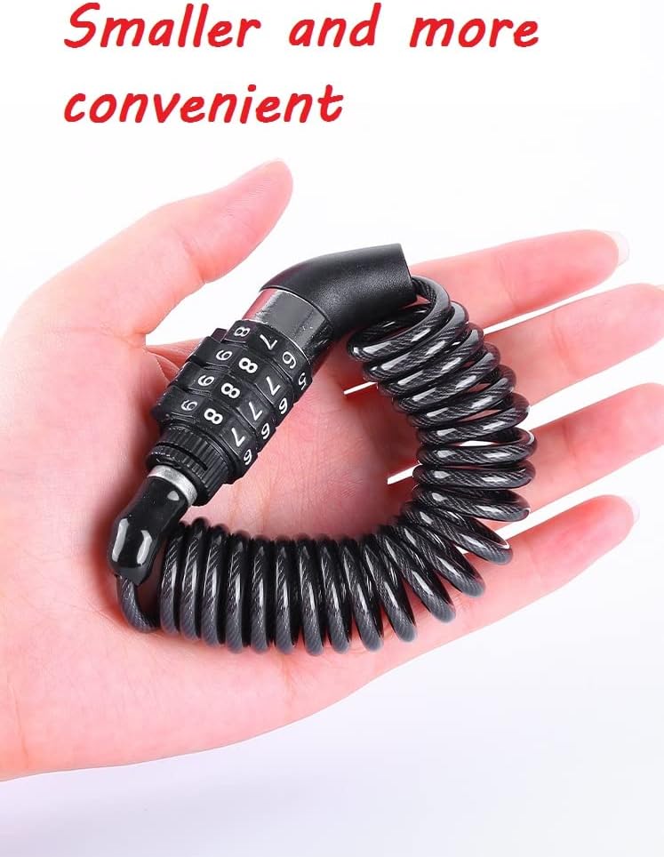 2PCS Black Motorcycle Helmet Lock, Portable Password Combination Security 59 Inch for Bicycle Suitcase V1259-DP01-A-2945