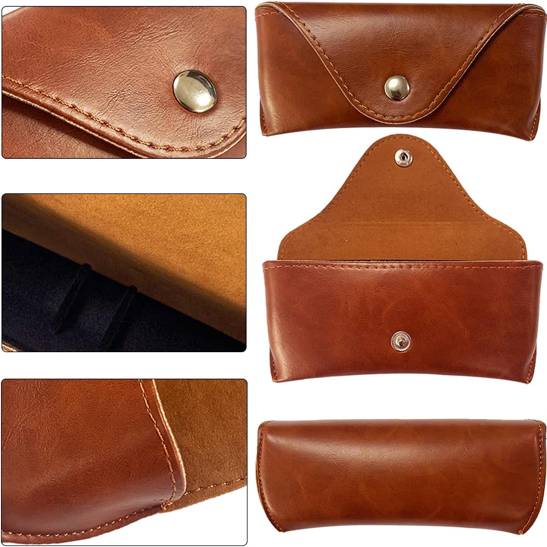 Portable PU Leather Sunglasses Pouch Soft Eye Glasses Carry Case for Women Men V1259-DP01-A-2953