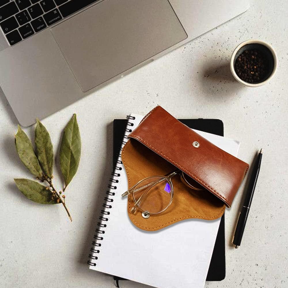 Portable PU Leather Sunglasses Pouch Soft Eye Glasses Carry Case for Women Men V1259-DP01-A-2953