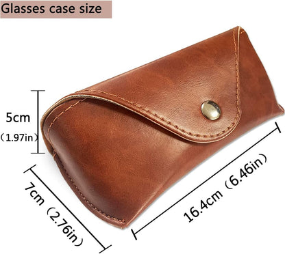 Portable PU Leather Sunglasses Pouch Soft Eye Glasses Carry Case for Women Men V1259-DP01-A-2953