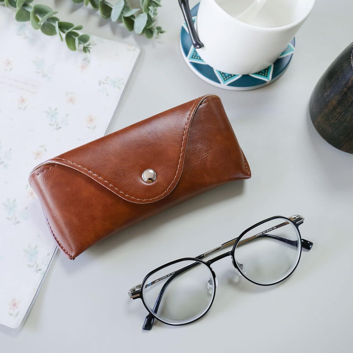 Portable PU Leather Sunglasses Pouch Soft Eye Glasses Carry Case for Women Men V1259-DP01-A-2953