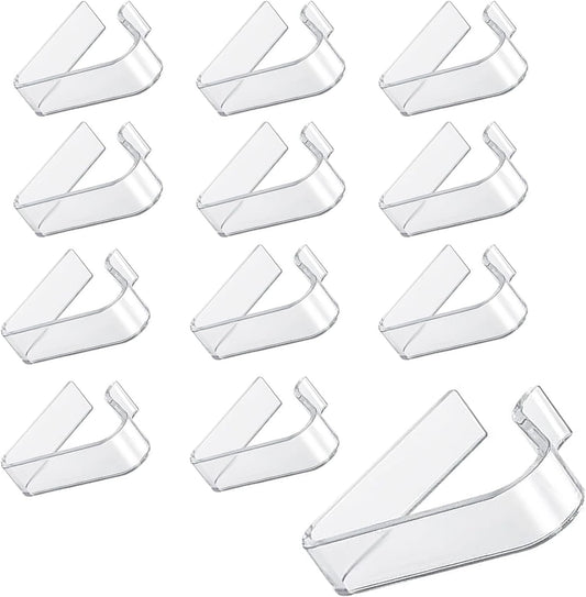 Picnic Table Cloth Clips Outdoor, 12 Pcs Plastic Tablecloth Clips Clear Table Cloth Holder Cover Clip for V1259-DP01-A-2956