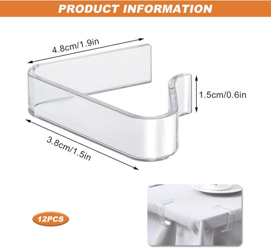 Picnic Table Cloth Clips Outdoor, 12 Pcs Plastic Tablecloth Clips Clear Table Cloth Holder Cover Clip for V1259-DP01-A-2956