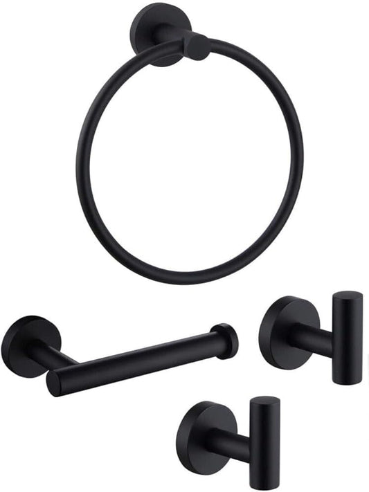 4PCS Bathroom Hardware Set 304 Stainless Steel Bathroom Accessories Set Including 2 Wall Mounted Stainless V1259-DP01-A-2962