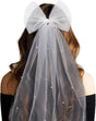 Bride Accessories Hair Bow Pearl Wedding Veil with Barrette Bachelorette Party V1259-DP01-A-2965