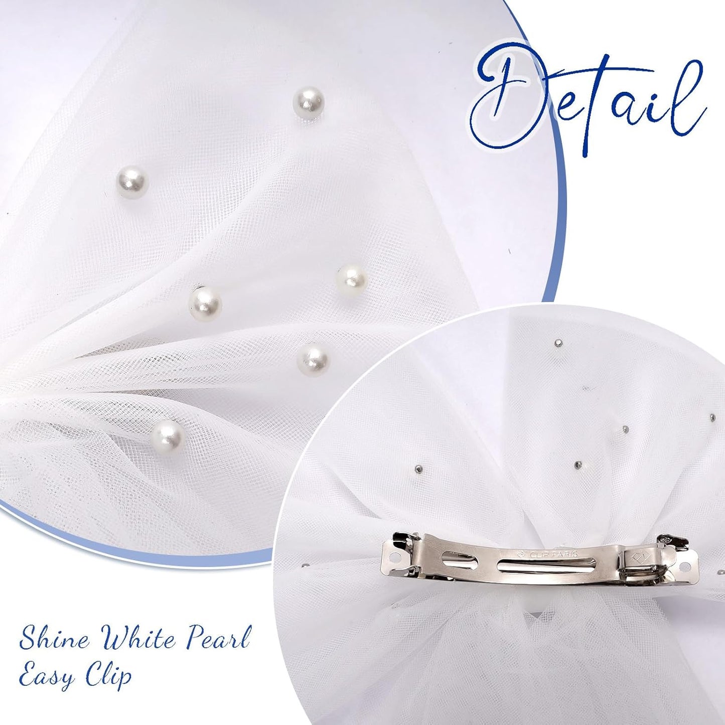 Bride Accessories Hair Bow Pearl Wedding Veil with Barrette Bachelorette Party V1259-DP01-A-2965