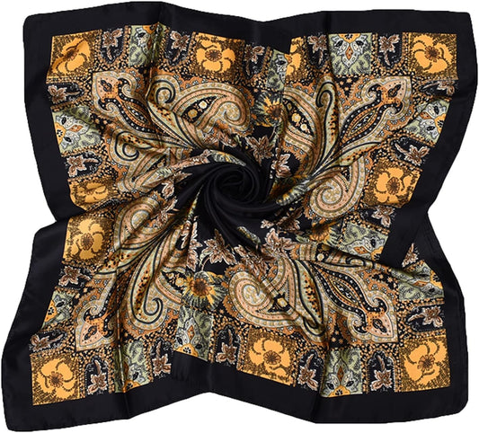 35 x 35 Women's Fashion Pattern Large Square Silk Like Hair Scarf Head Sleeping Wrap Satin Neck Bandana for V1259-DP01-A-2972