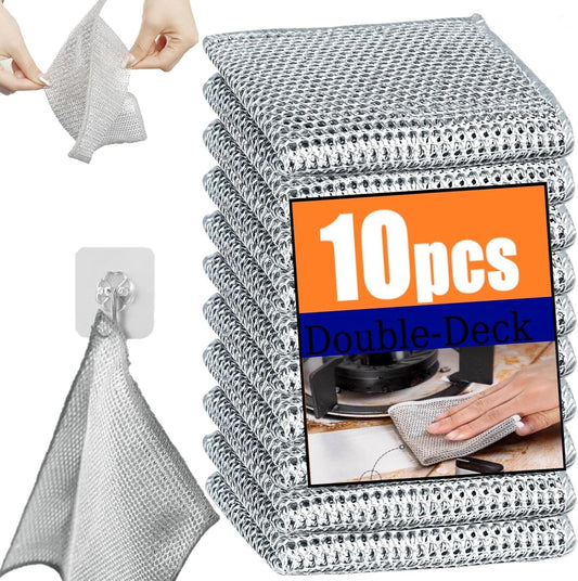 Wire Mesh Cleaning Cloth,Non Scratch Wire Dishcloth,Wire Dishwashing Rags,Multipurpose Metal Miracle Washing V1259-DP01-A-2979