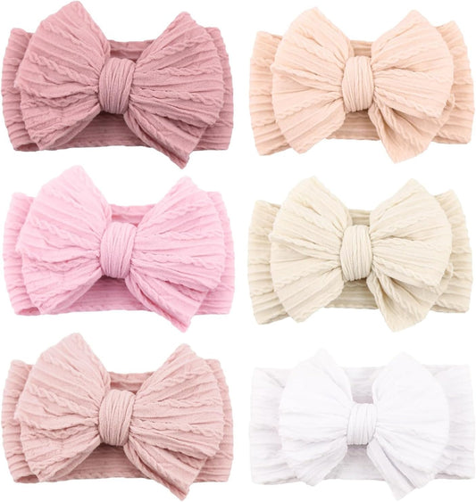 Handmade Baby Headbands Soft Stretchy Nylon Hair Bands with Bows for Newborn Infant Baby Toddler Girls V1259-DP01-A-2988