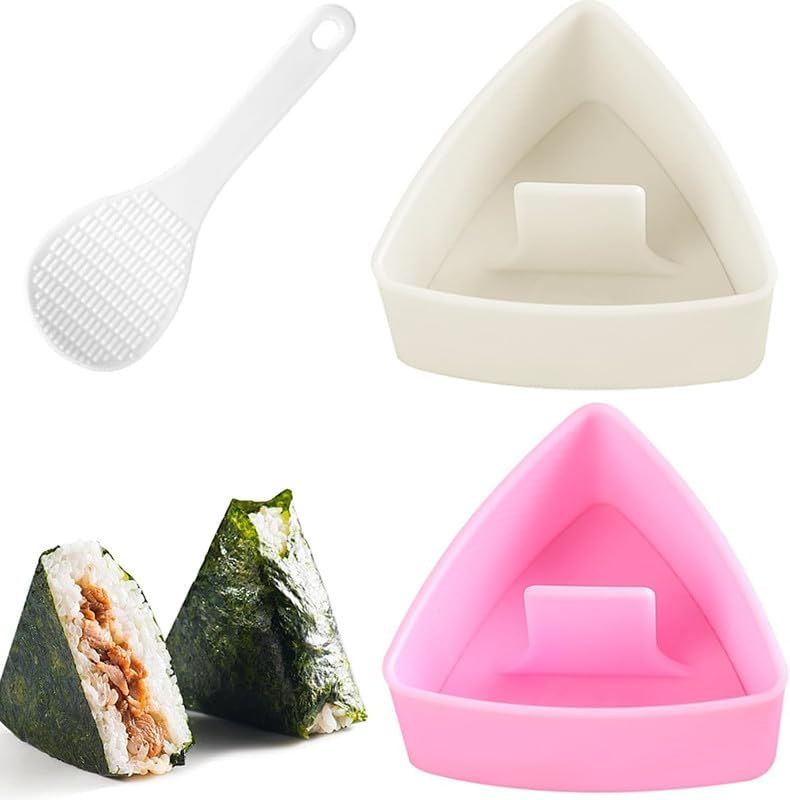 3Pcs Onigiri Triangle Rice Ball Maker, Plastic Triangle Rice Ball Mold Musubi Maker Press, Non Stick Making V1259-DP01-A-2992