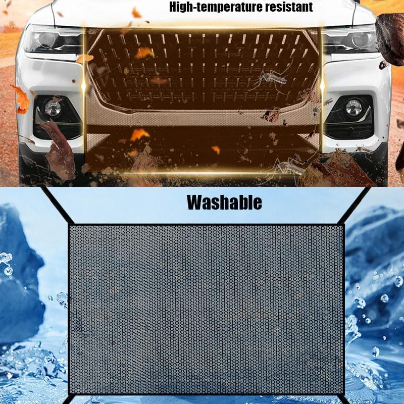 2Pcs Car Grill Net,Heavy-Duty Grille Mesh with Hooks, Universal Front Bumper Vent Insert for Pickup Trucks & V1259-DP01-A-2994
