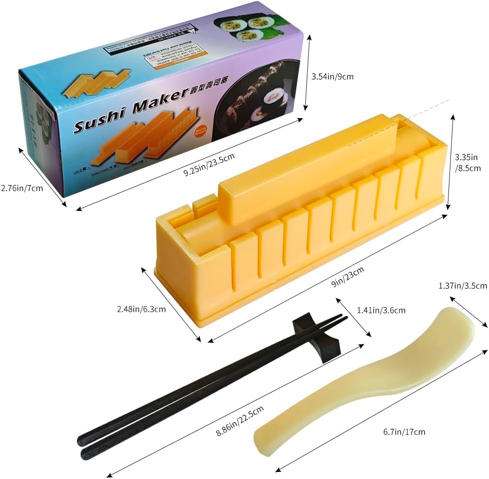 Sushi Maker, DIY Mold Set - Easy Sushi Making Kit, with Chopsticks and Chopstick Rest (Round Shaped) V1259-DP01-A-2996