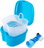 Denture Cup Orthodontic Retainer Case, Denture Bath Box Dental Mouthguard Case Cleaning with Brush, Strainer V1259-DP01-A-2997