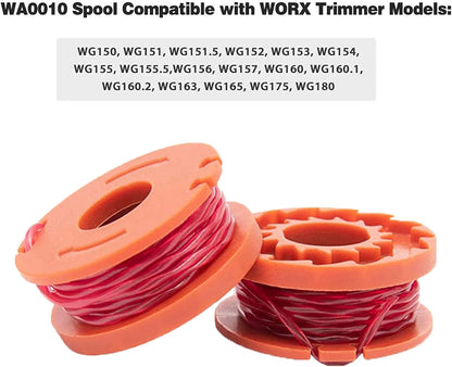 14 Pack Replacement Trimmer Spool Line, Trimmer Replacement Spools Line for Worx WA0010 WA0004.1 Grass V1259-DP01-A-2999