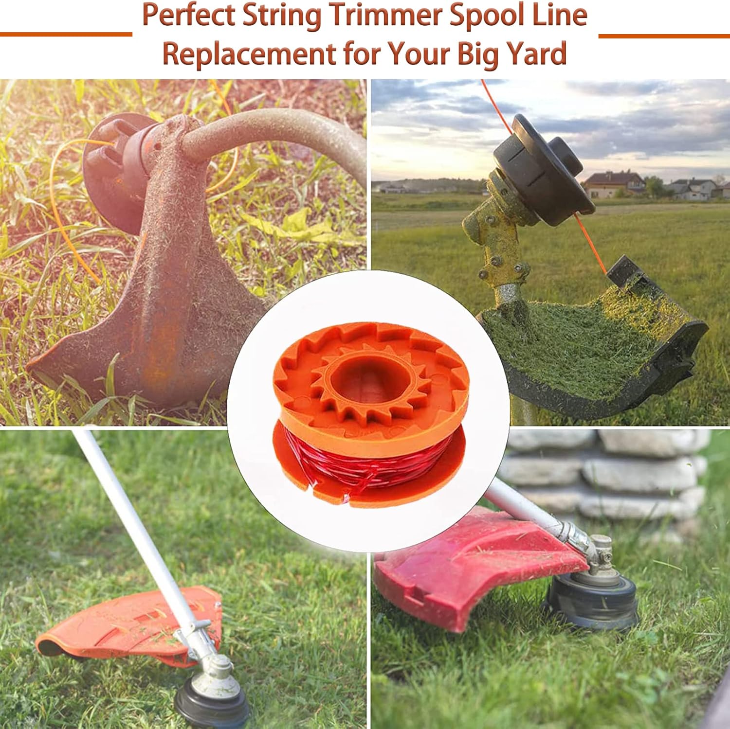 14 Pack Replacement Trimmer Spool Line, Trimmer Replacement Spools Line for Worx WA0010 WA0004.1 Grass V1259-DP01-A-2999