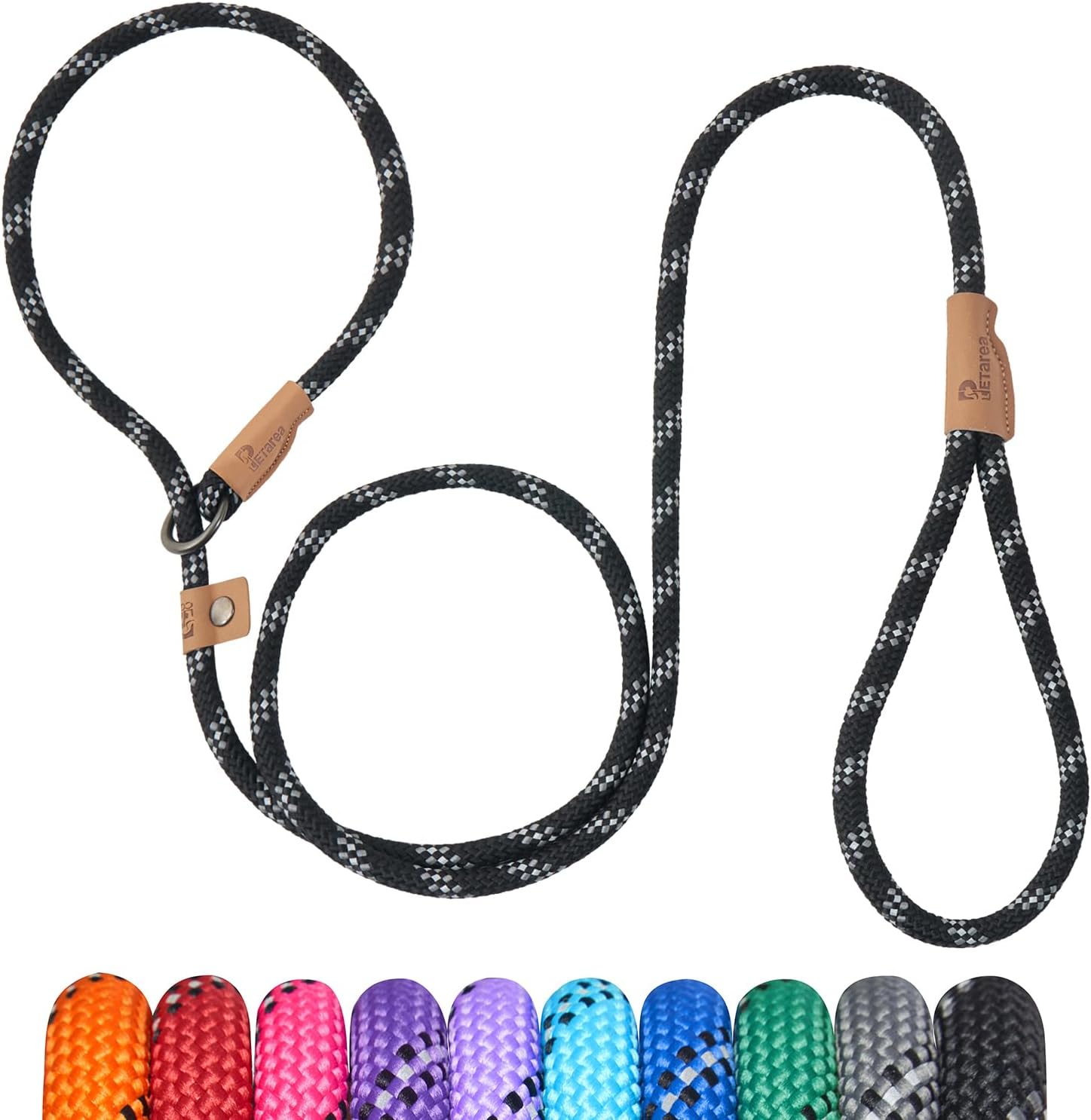 5 FT Slip Lead Dog Leash, Heavy Duty Rope Leash for Small Medium Large Dogs, No Pull Training Lead with V1259-DP01-A-3004