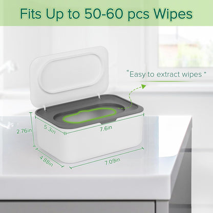 Baby Wipes Dispenser, Wipes Case Baby Wipe Holder Keeps Wipes Fresh, Non-Slip, Easy Open & Close (Gray) V1259-DP01-A-3010