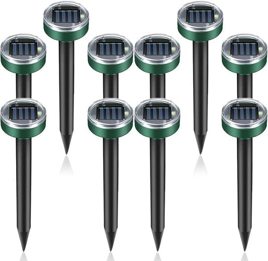 Mole Repellent 10 Packs, Outdoor Solar-Powered Animal Repellent, Waterproof Mole Killer Traps for Garden, V1259-DP01-A-3013