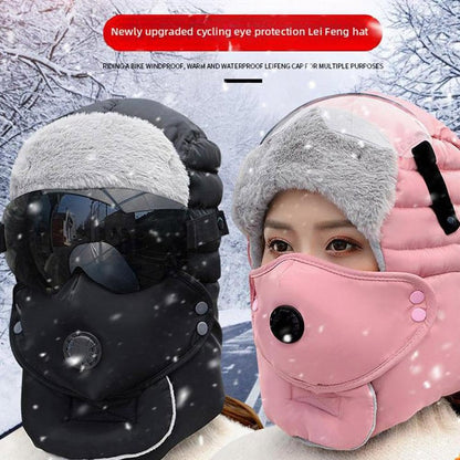 Women Windproof Full Cover Balaclava with Glasses Mask,Winter Thermal Thick Ski Cap Camping Hunting Trapper V1259-DP01-A-3015