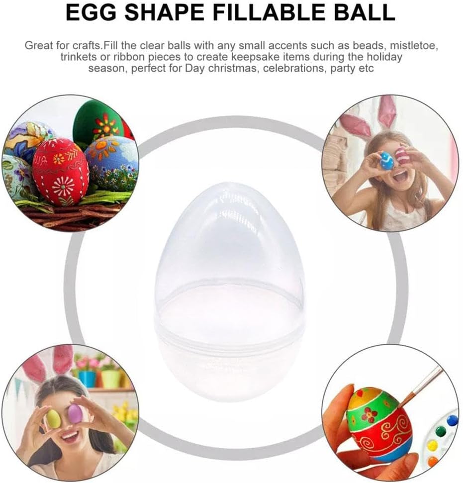 Giant Transparent Easter Eggs - DIY Blank Easter Egg, Clear Easter Eggs Empty Plastic Surprise Eggs Fillable V1259-DP01-A-3018