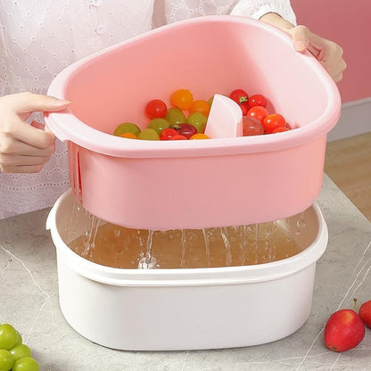 Fruit Cleaner Spinner - Fruit Washer Spinner Bowl with Lid, Large Capacity Fruit Washer Spinner with Brush, V1259-DP01-A-3024