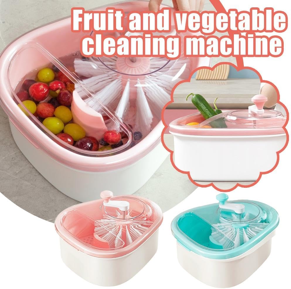 Fruit Cleaner Spinner - Fruit Washer Spinner Bowl with Lid, Large Capacity Fruit Washer Spinner with Brush, V1259-DP01-A-3024