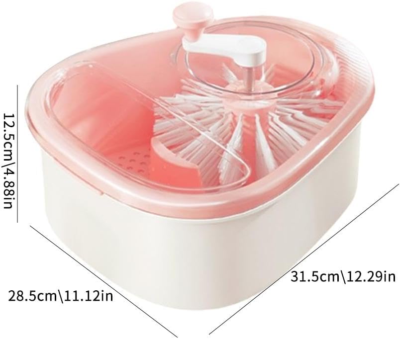 Fruit Cleaner Spinner - Fruit Washer Spinner Bowl with Lid, Large Capacity Fruit Washer Spinner with Brush, V1259-DP01-A-3024