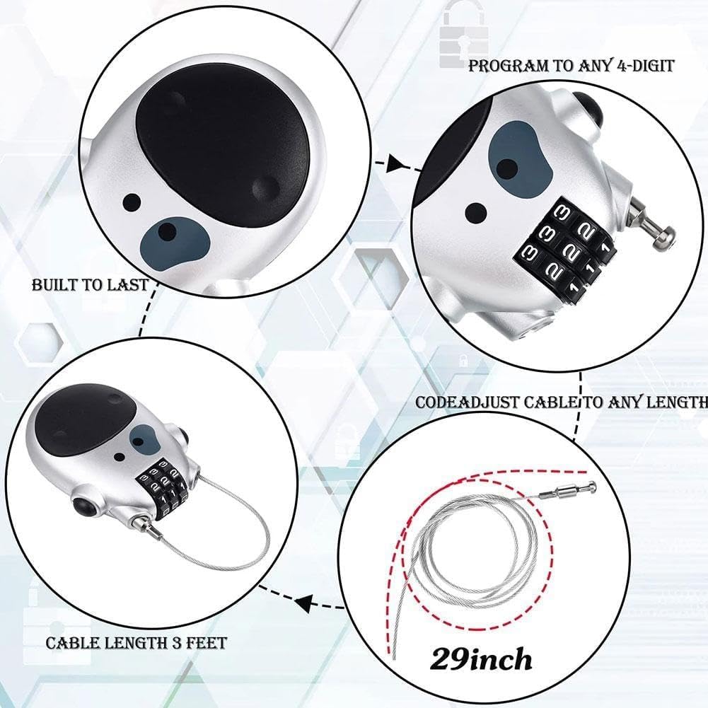 Electric Vehicle Helmet Theft Lock Telescopic Cable Wire 2 Suitcase Steel Luggage U1H7 Lock Code Color Lock V1259-DP01-A-3033