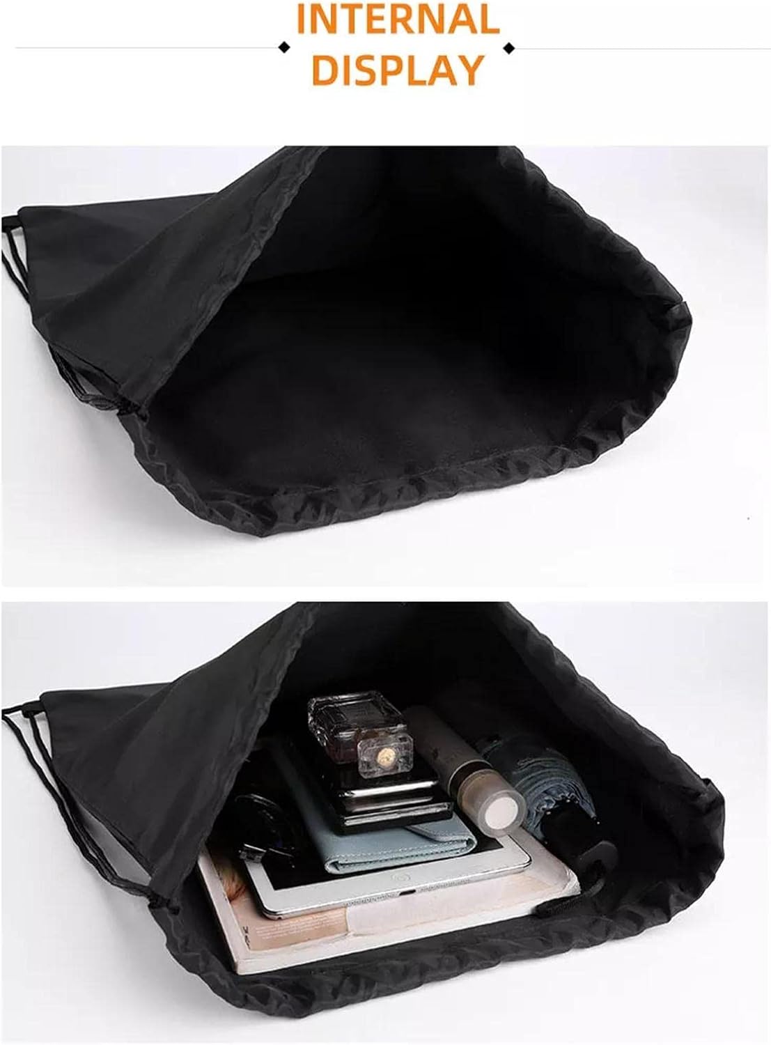 Drawstring Backpack Sports Gym Bag for Women Men,Folding Sport Backpack Drawstring Bag for Home Travel V1259-DP01-A-3039
