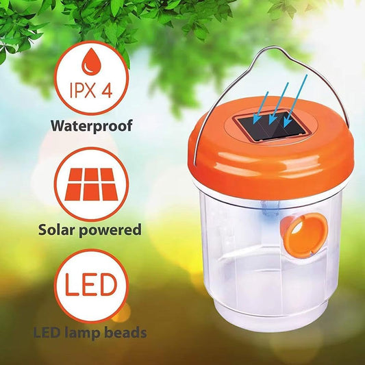 Solar Wasp Trap Outdoor Hanging,Solar Powered Bee Trap Reusable Fly Traps Outdoor Hanging Wasp Killer for V1259-DP01-A-3052