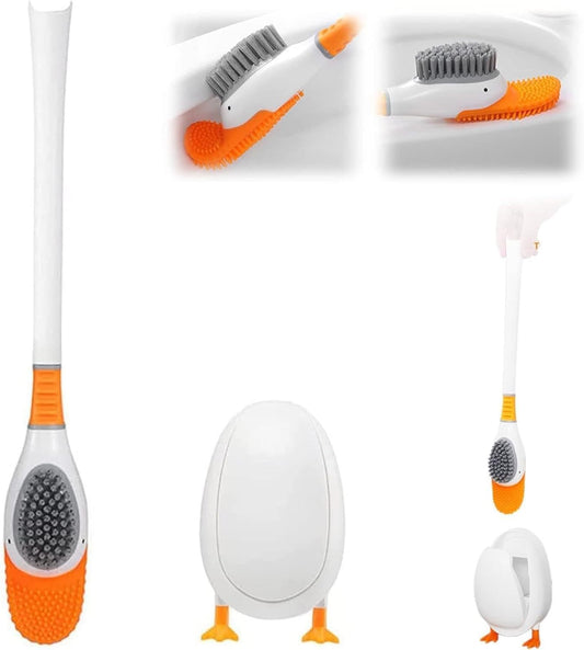 Diving Duck Toilet Brush,Soft Silicone Flex Toilet Brush and Holder,Cartoon Duck Deep Cleaning Bathroom Brush V1259-DP01-A-3061