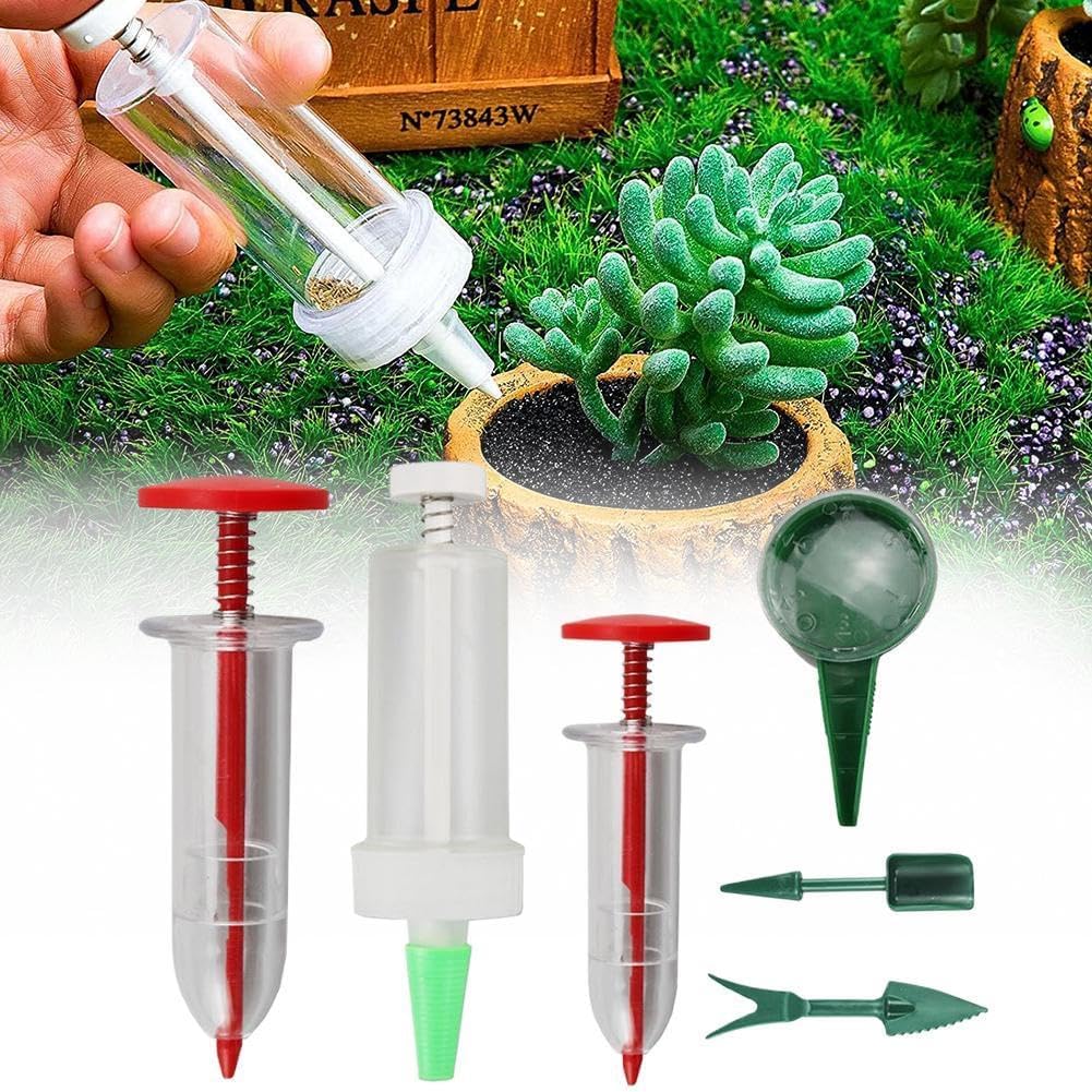 Mini Seed Spreader, 2025 Upgrade Mini Sowing Seed Dispenser, Small Hand Seed Planter Tool, Manual Seedlings V1259-DP01-A-3064