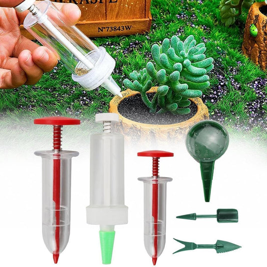 Mini Seed Spreader, 2025 Upgrade Mini Sowing Seed Dispenser, Small Hand Seed Planter Tool, Manual Seedlings V1259-DP01-A-3064