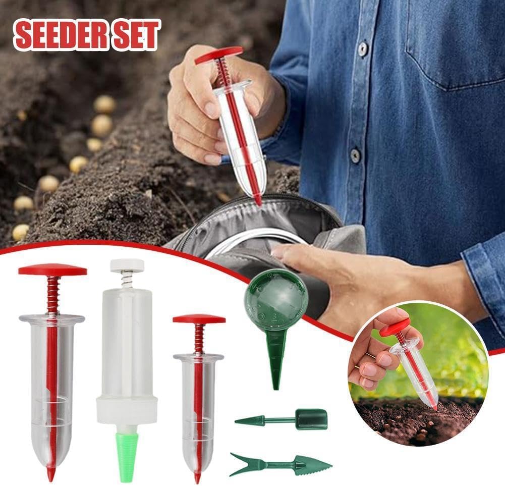 Mini Seed Spreader, 2025 Upgrade Mini Sowing Seed Dispenser, Small Hand Seed Planter Tool, Manual Seedlings V1259-DP01-A-3064