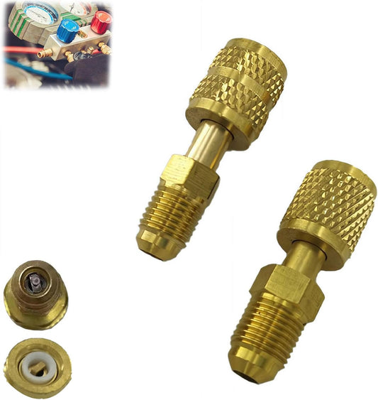 R410 R32 R22 Brass Adapter, Reverse Thread Fitting for R410/R32/R22 Mini Split Systems, Vacuum Pump & Gauge V1259-DP01-A-3068