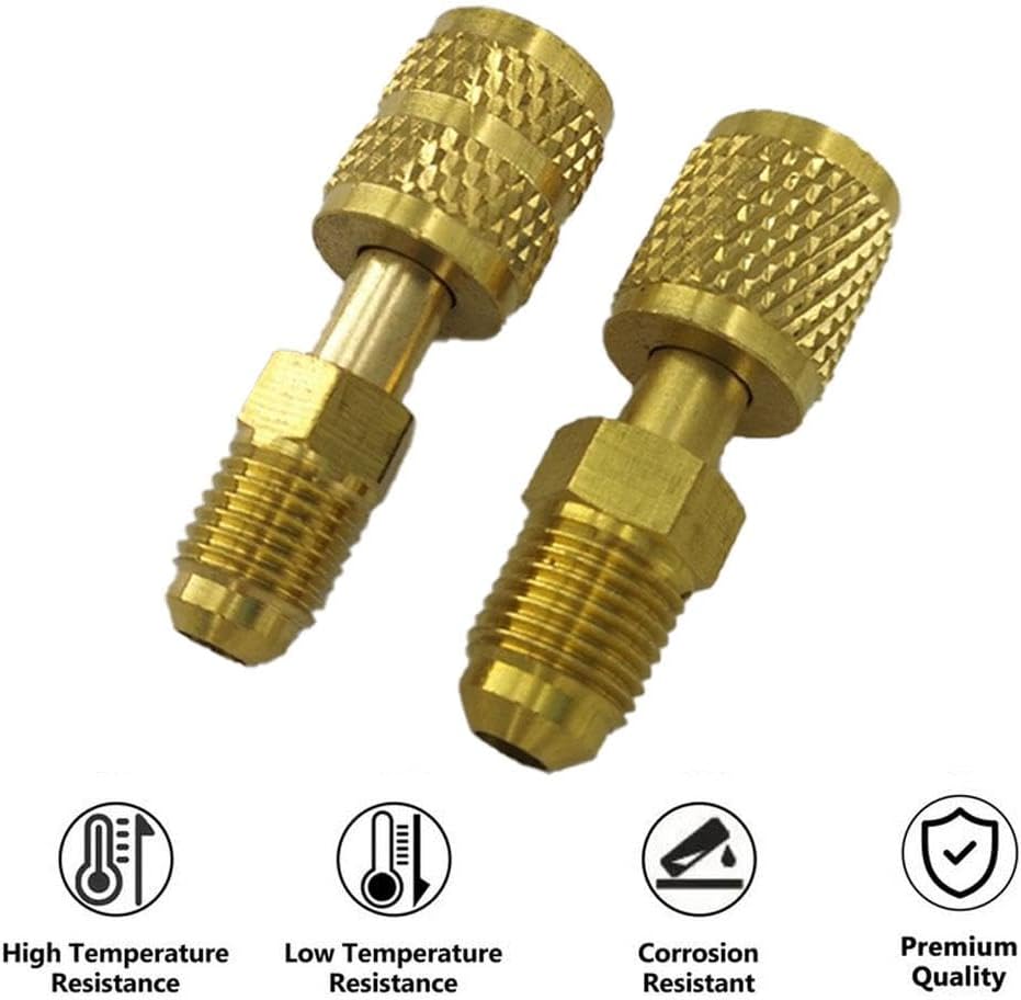 R410 R32 R22 Brass Adapter, Reverse Thread Fitting for R410/R32/R22 Mini Split Systems, Vacuum Pump & Gauge V1259-DP01-A-3068