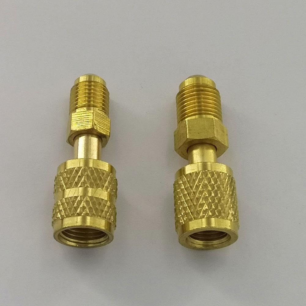 R410 R32 R22 Brass Adapter, Reverse Thread Fitting for R410/R32/R22 Mini Split Systems, Vacuum Pump & Gauge V1259-DP01-A-3068
