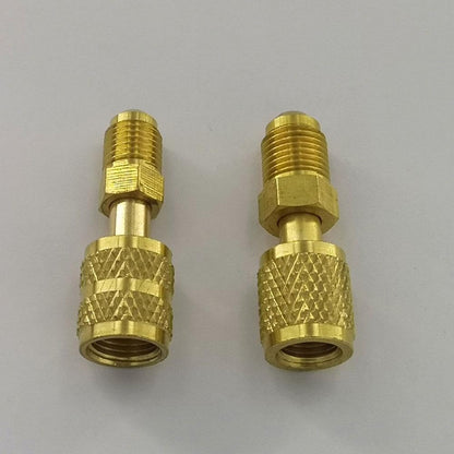 R410 R32 R22 Brass Adapter, Reverse Thread Fitting for R410/R32/R22 Mini Split Systems, Vacuum Pump & Gauge V1259-DP01-A-3068