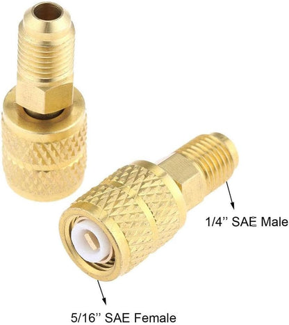 R410 R32 R22 Brass Adapter, Reverse Thread Fitting for R410/R32/R22 Mini Split Systems, Vacuum Pump & Gauge V1259-DP01-A-3068
