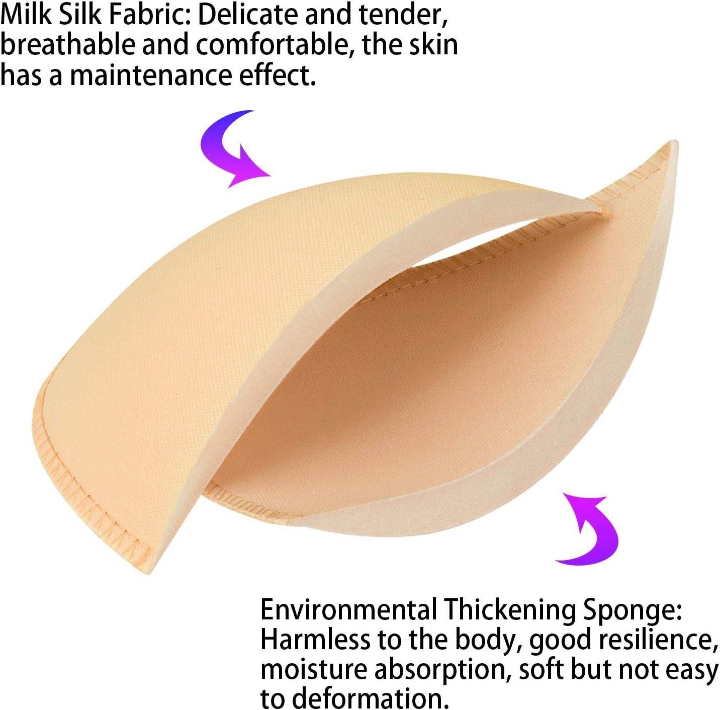 Bra Pads Inserts 6 Pairs, Bra Cups Inserts, Removable Breast Enhancers Inserts for Women (Beige, Black, White) V1259-DP01-A-3084