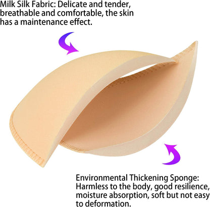 Bra Pads Inserts 6 Pairs, Bra Cups Inserts, Removable Breast Enhancers Inserts for Women (Beige, Black, White) V1259-DP01-A-3084