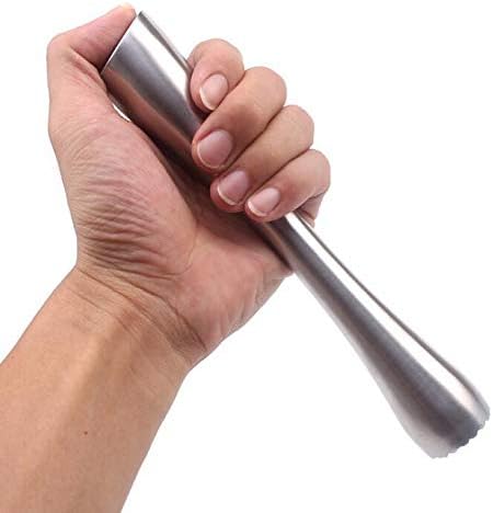 Stainless Steel Cocktail Muddler 8" Professional Old Fashioned & Mojitos Drink Muddler Ideal Bartender Tool V1259-DP01-A-3087